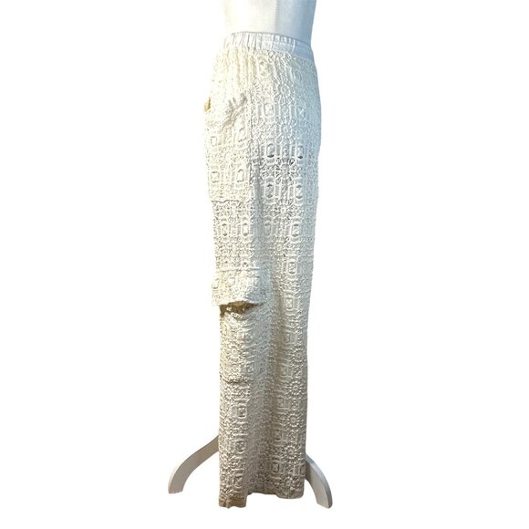 Agua Bendita Maca Pants in Beige Small New Womens Crochet Cover up - Picture 6 of 16